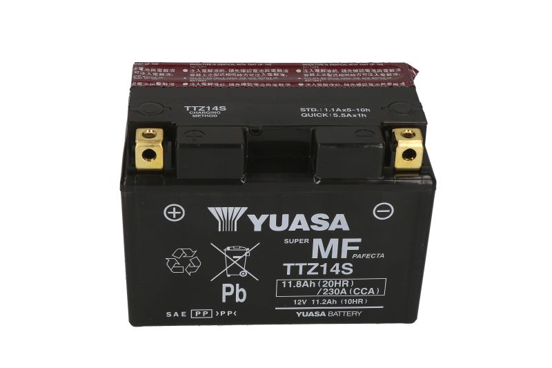 YUASA startovací baterie BMW C 600 (SPORT) 12, F 700 GS, 800GT 12-17, HP2 1200 (MEGAMOTO), (ENDURO), (SPORT) 05-11, R 1200 GS LC (ADVENTURE), GS (ADVENTURE) 08-17, BENELLI SPORT 1130 TNT 07-08, TNT 899, 1130 (CAFE RACER), 1130 (TITANIUM), 1130 (SPORT) 07-