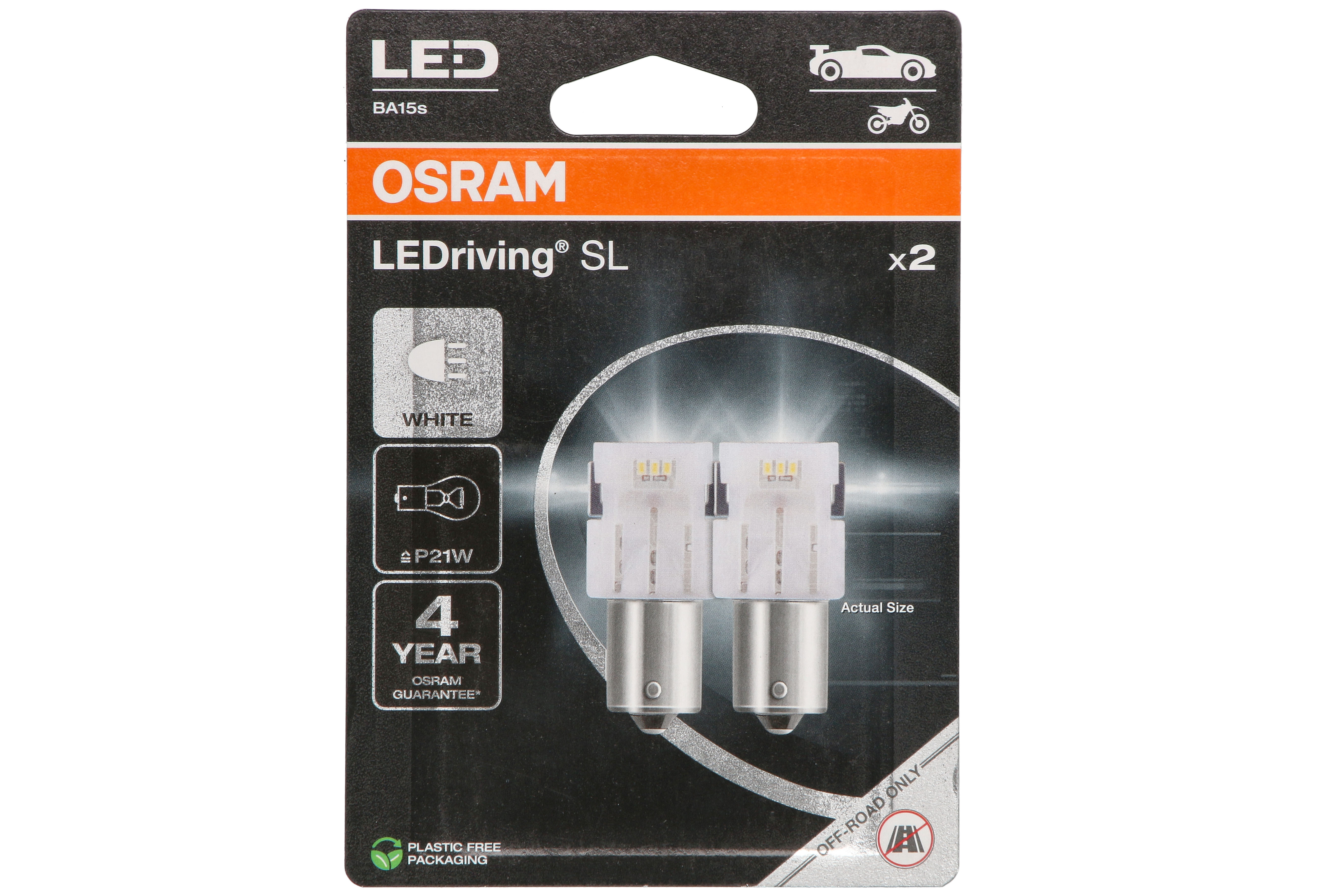 Автолампа світлодіодна P21W LED 12V 1.4W 6000K BA15S / LEDRIVING® SL / COOL WHITE - ХОЛО OSRAM (7506DWP-2BL) osram фото 4