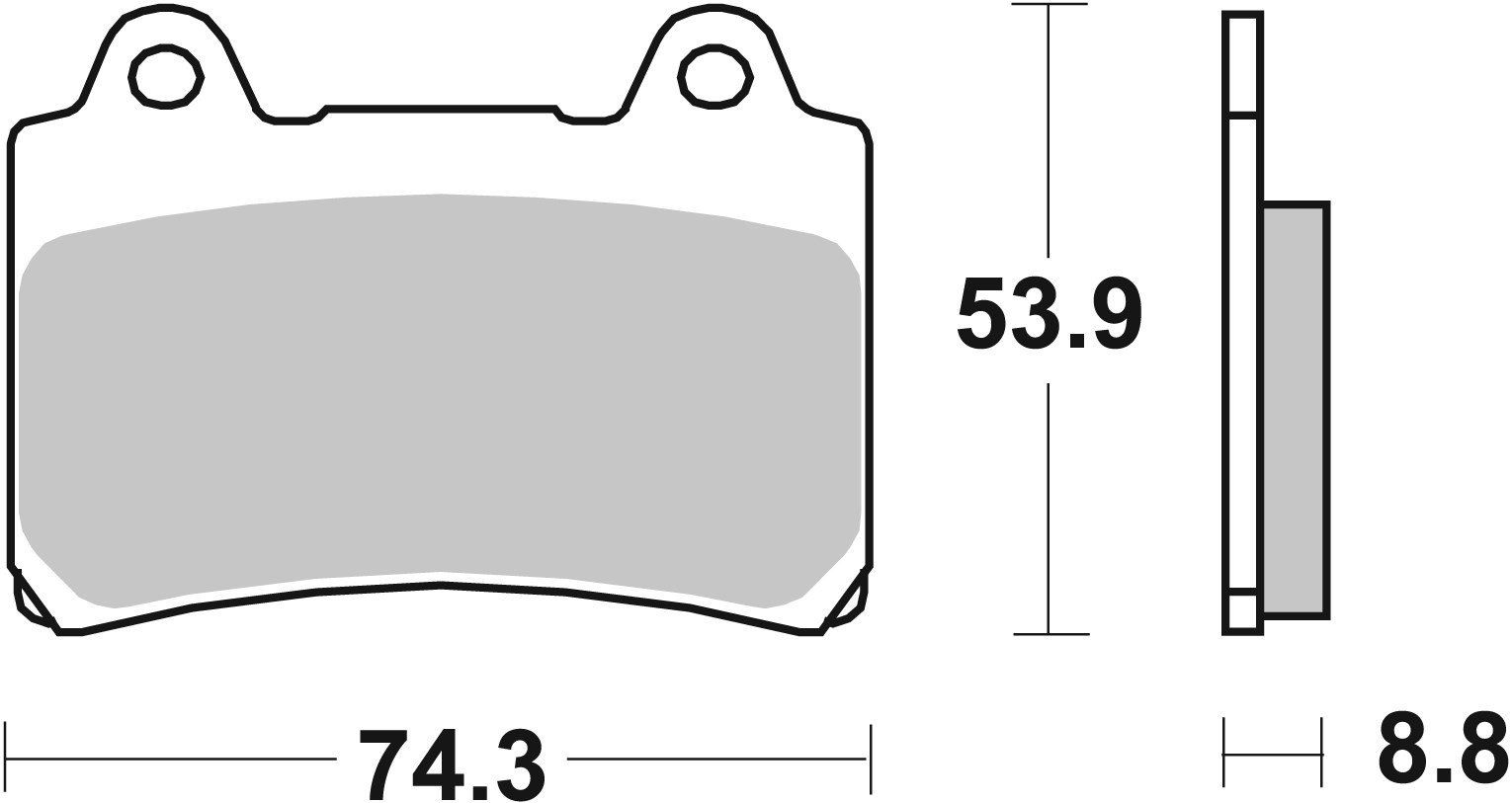 BREMBO sada brzdových destiček, kotoučová brzda YAMAHA FJ 1200 A (ABS) 88-94, FZR 750 RT (GENESIS) 87-88, TDM 850 96-01, XJ 900 S (DIVERSION) 95-03, XJR 1200 95-98, XVZ 1300 TF (ROY.STAR VENTURE), A (ROYAL STAR), AT (ROY.STAR TOUR CLAS.) 97-01 (MCB584RQ)