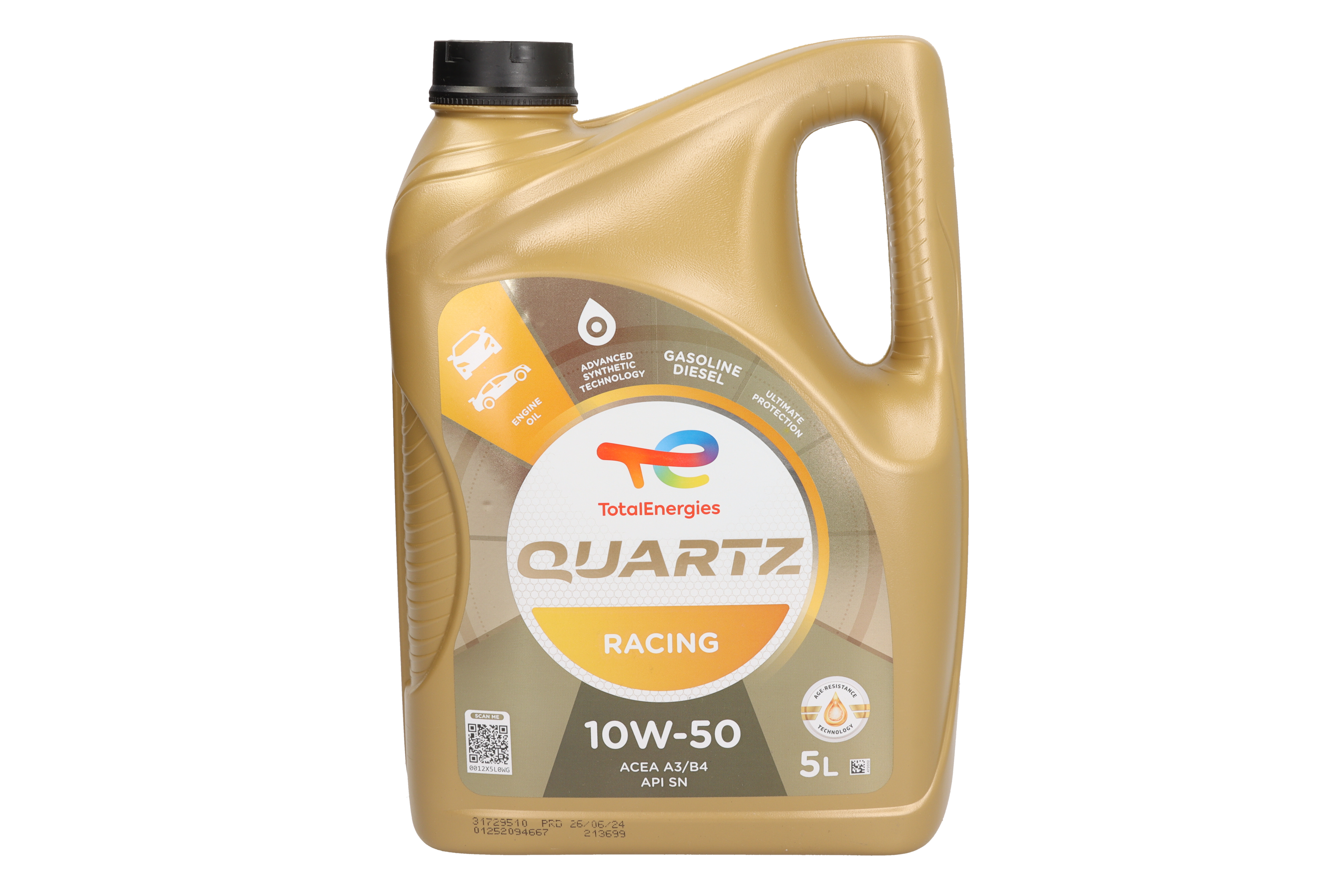 Моторна олива Quartz (5L) 10W50 ,API CF, SN, ACEA A3, B4, CITROEN SPORT, PEUGEOT SPORT