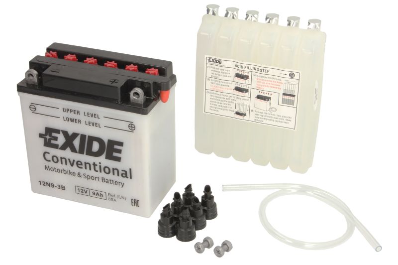 EXIDE startovací baterie HYOSUNG GF 125 98-03, KAWASAKI H1 500 69, KH 500 76 (B00DY53U64, 12N9-3B, 12N9-3B, 4573, YB9L-B EXIDE, 12N9-3B, 12N9-3B)