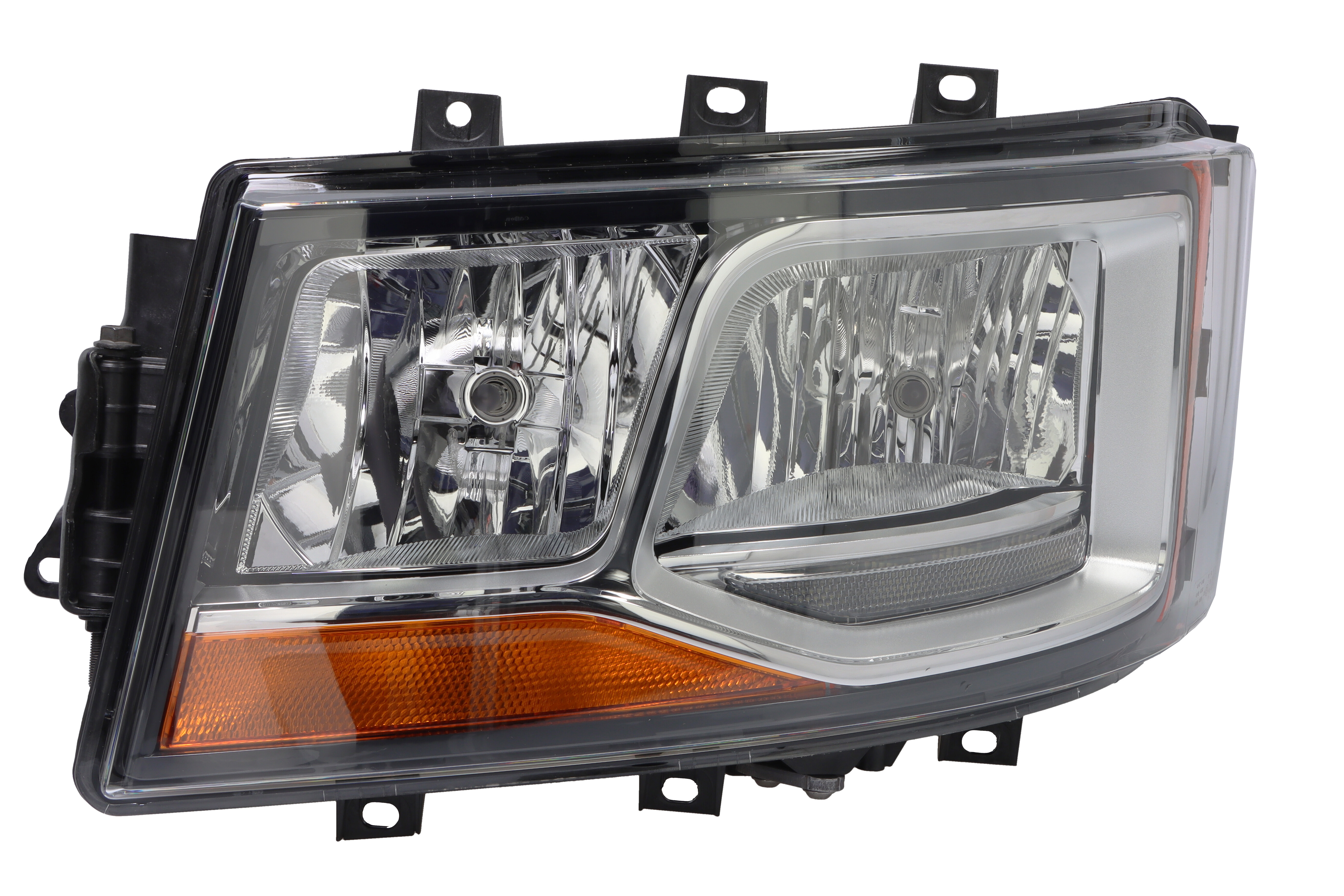 Фара лів (2*H7/H21W/LED, електричн, з мотором, включає денні ходові вогні, колір відбивача: хром) SCANIA G II, L, P II, R II, S 06.17-