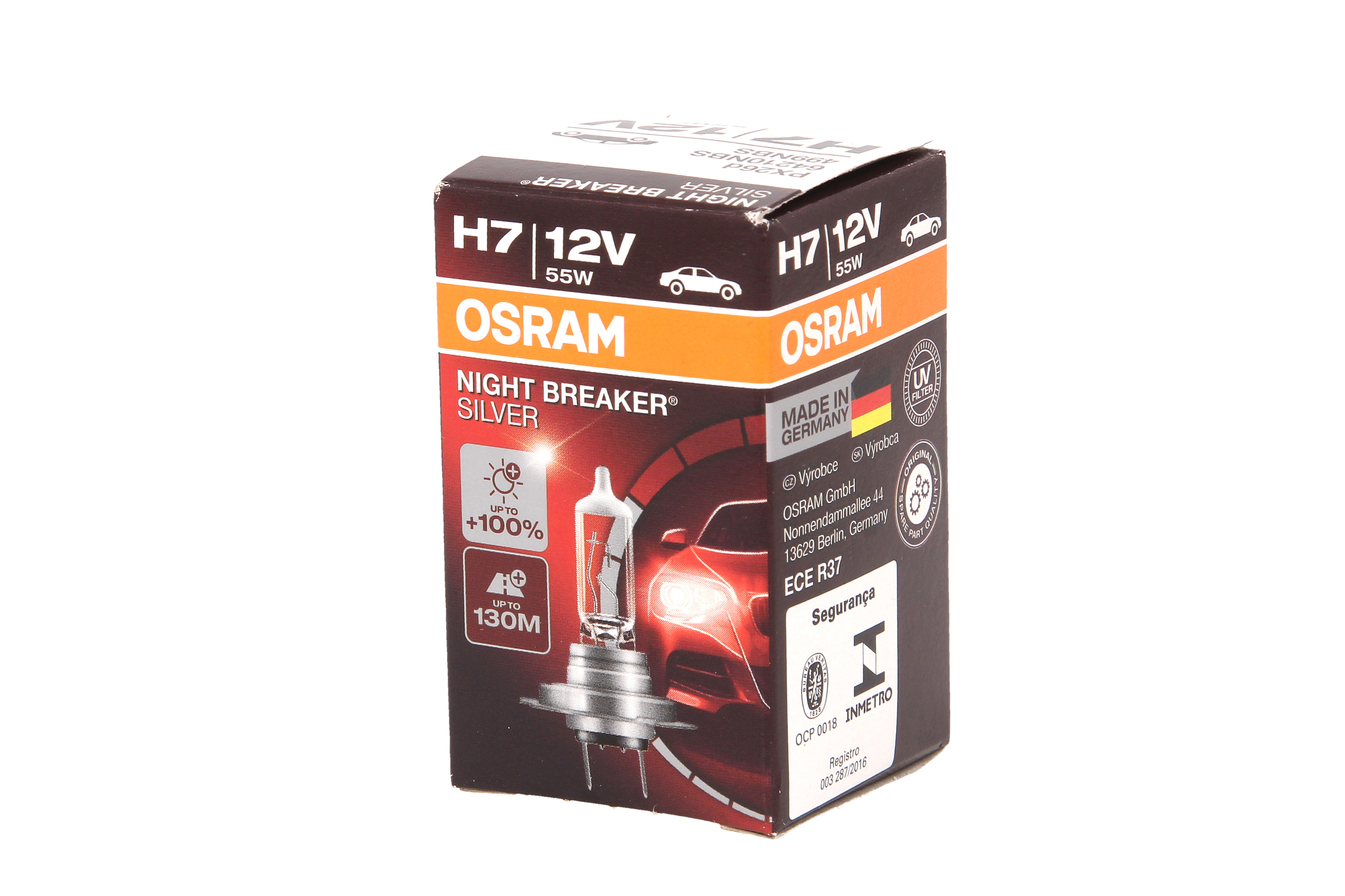 Автолампа галогенова 55W H7 12V 55W PX26D / NIGHT BREAKER® SILVER - НА 100% БІЛЬШЕ СВІТЛА OSRAM (64210NBS) osram фото 3