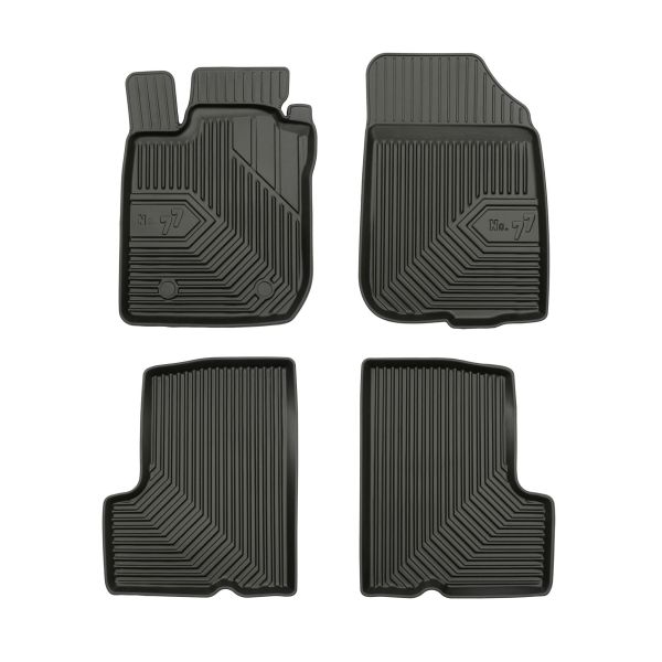 Set 5 covorase auto DACIA DUSTER (HS_) din 2010-2018, cu covoras tunel median, cauciuc, 4x Stickere auto cu DACIA