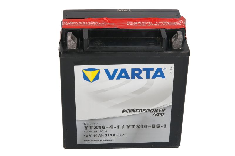 VARTA startovací baterie SUZUKI BOULEVARD 1500 C90 05-11, LT-A 500 F (VINSON AUT. 4X4), F (QUADMASTER), (QUADMASTER) 00-03, LT-F 500 F (VINSON QUADRUN.), F (VINSON), F 98-04, VL 1500 (INTRUDER), 1500 (C) (INTRUDER BLACK TOURING), 125LC (INTRUDER), 1500LC