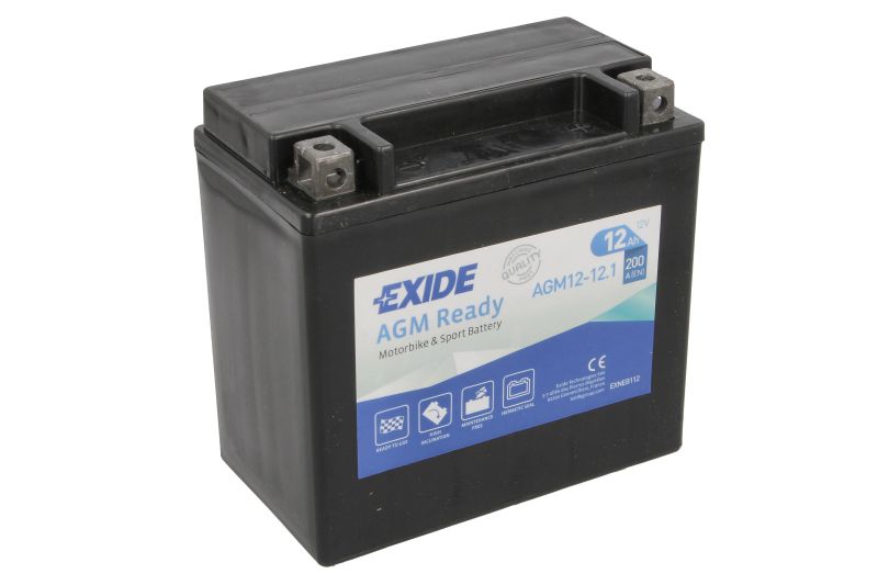 EXIDE startovací baterie BUELL 1125 1125 R, CR 08-10, HARLEY DAVIDSON XG 750 (STREET), 500 (STREET) 15-16, XL 1200V (SP. SEVENTY TWO), 1200X (FORTY EIGHT), 883L (SP. LOW), 883 (SPORTSTER), 883C (CUSTOM), 1200R (SP.ROADST.), 1200C (SP.CUST.), 1200R (ROADST