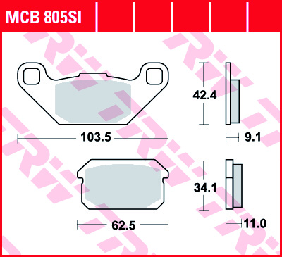 TRW MOTO sada brzdových destiček, kotoučová brzda ADLY 320 320 S, U 07, 500 500 S 08, ATV 300 (SPORT) 07, PGO BUGRIDER 200, 250 05-07 (B0053AQEXO)