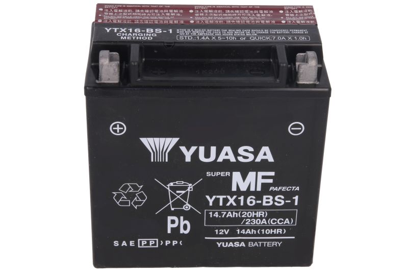 YUASA startovací baterie SUZUKI BOULEVARD 1500 C90 05-11, LT-A 500 F (VINSON AUT. 4X4), F (QUADMASTER), (QUADMASTER) 00-03, LT-F 500 F (VINSON QUADRUN.), F (VINSON), F 98-04, VL 1500 (INTRUDER), 1500 (C) (INTRUDER BLACK TOURING), 125LC (INTRUDER), 1500LC 
