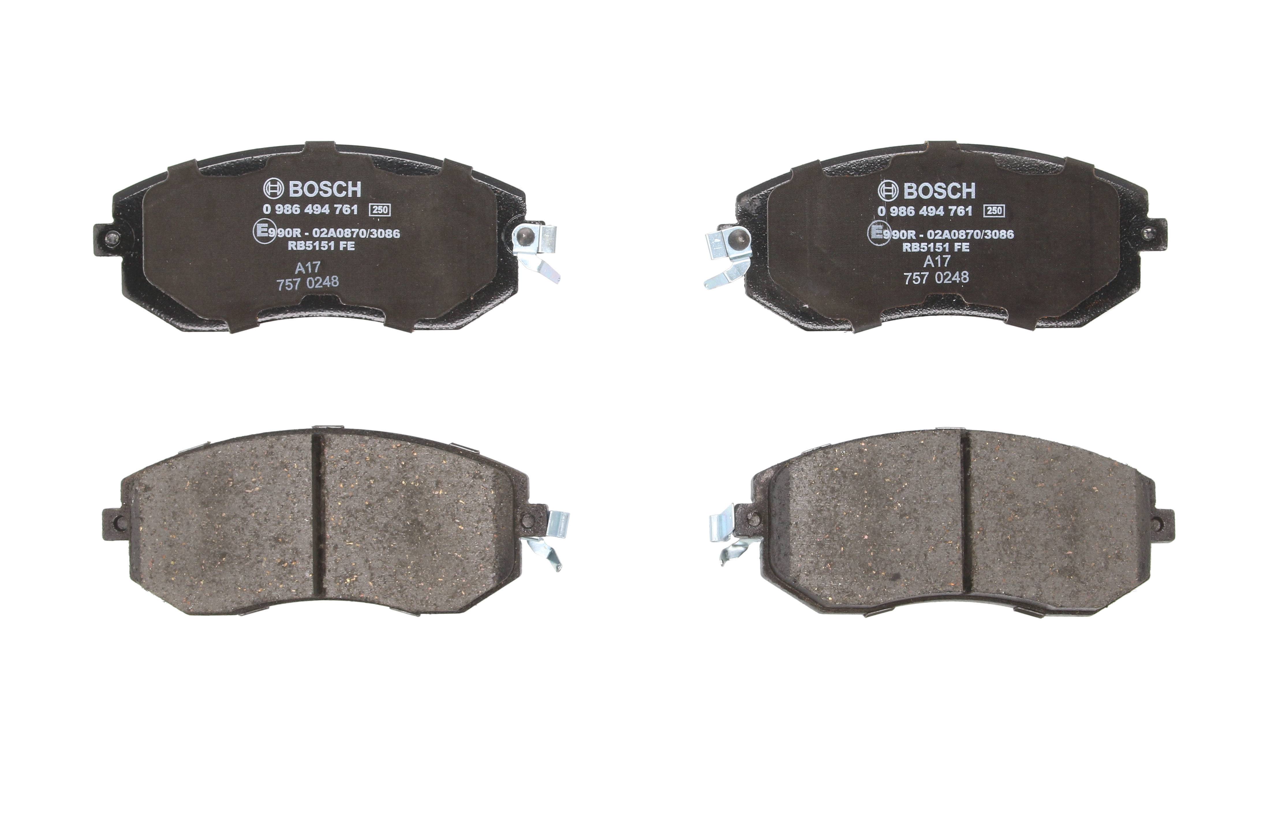 Колодки гальмівні дискові SUBARU FORESTER (SJ_) 2.5 2012.11- BOSCH (0986494761) Bosch фото 3