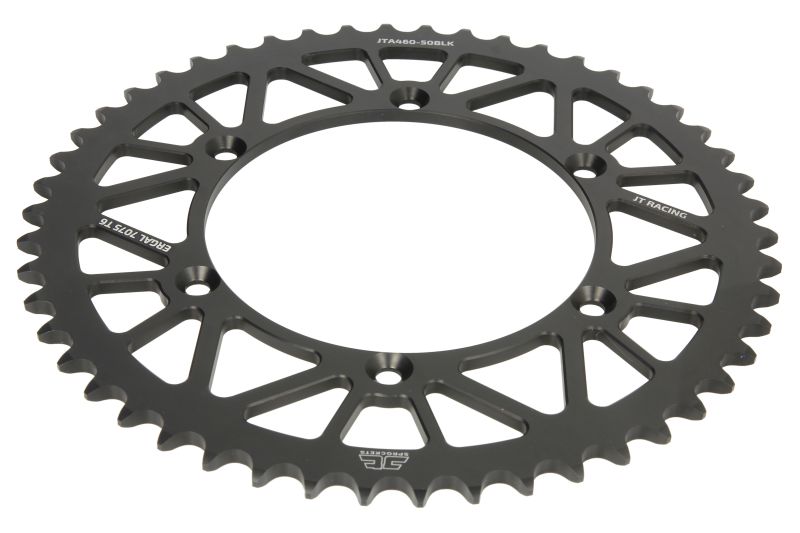 JT rear sprocket 489 50T aluminium RACELITE KAWASAKI KX/KXF '84-23 (48950JT) (JTR460.50) (chain 520) black