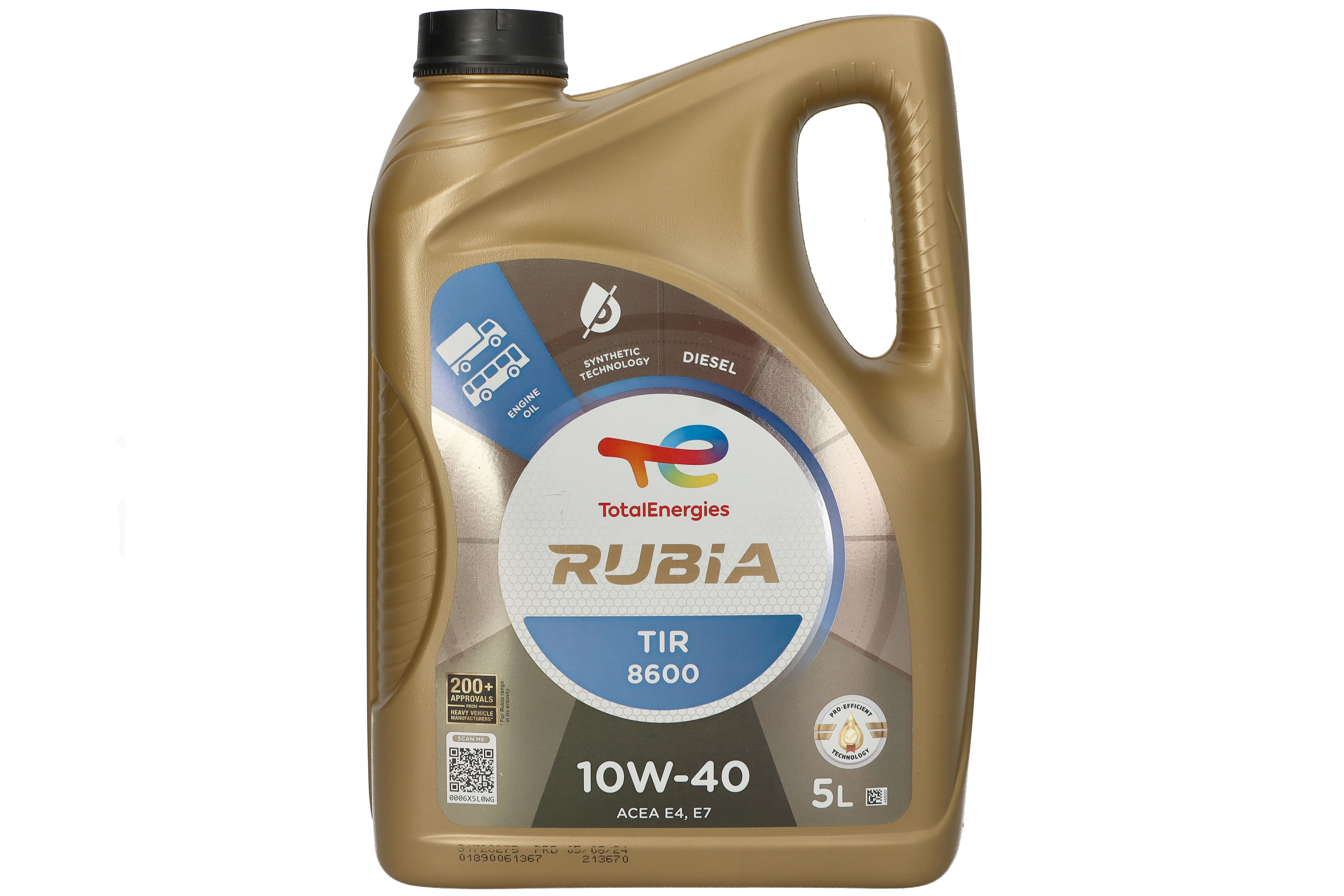 Моторна олива RUBIA TIR (5L) 10W40 ,API CF, ACEA E4, E7, DAF, DTFR 15B120, MACK EO-N, MAN 3277, RENAULT RLD-2, RENAULT RXD, SCANIA LDF-3, VOITH CLASS A, VOLVO VDS-3 фото 3
