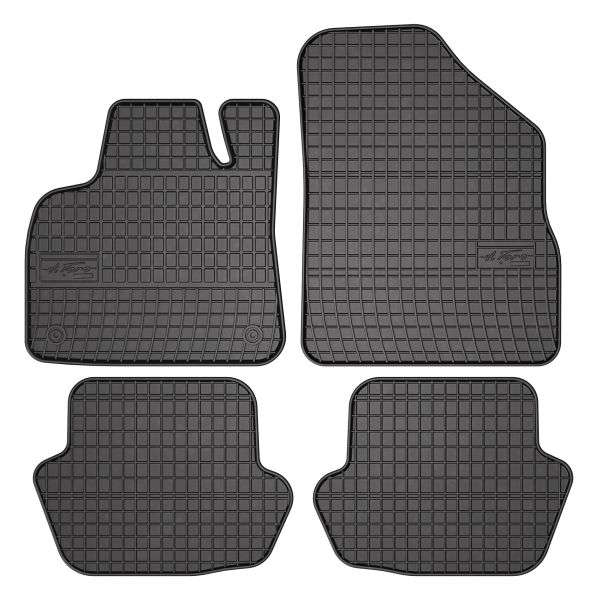 Set 5 covorase auto CITROEN DS5 din 2014-2020, cu covoras tunel median, cauciuc, 4x Stickere auto cu CITROEN