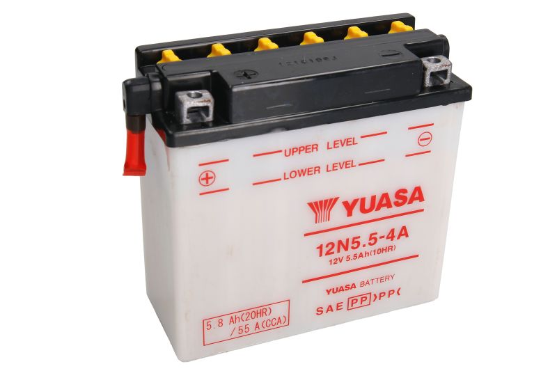 YUASA startovací baterie KAWASAKI H2A 750 73, H2B 750 74, H2C 750 75, KH 400 76-78, YAMAHA MT 125 A (ABS) 14-17, WR 125 X, R 08-16, YZF-R125 125 14-16 (12N5.5-4A, 22B-H2100-00-00)
