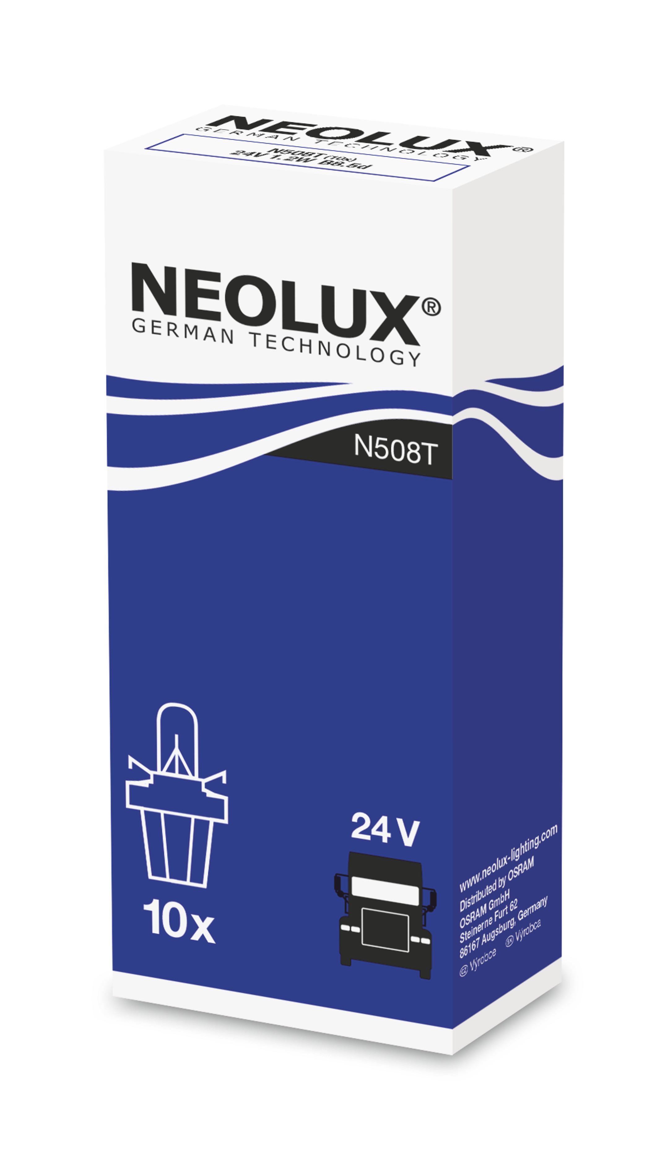 Автолампа 1.2W 1,2W 24V MF B8,5D/КРАТН. X10 NEOLUX (N508T) Neolux фото 4