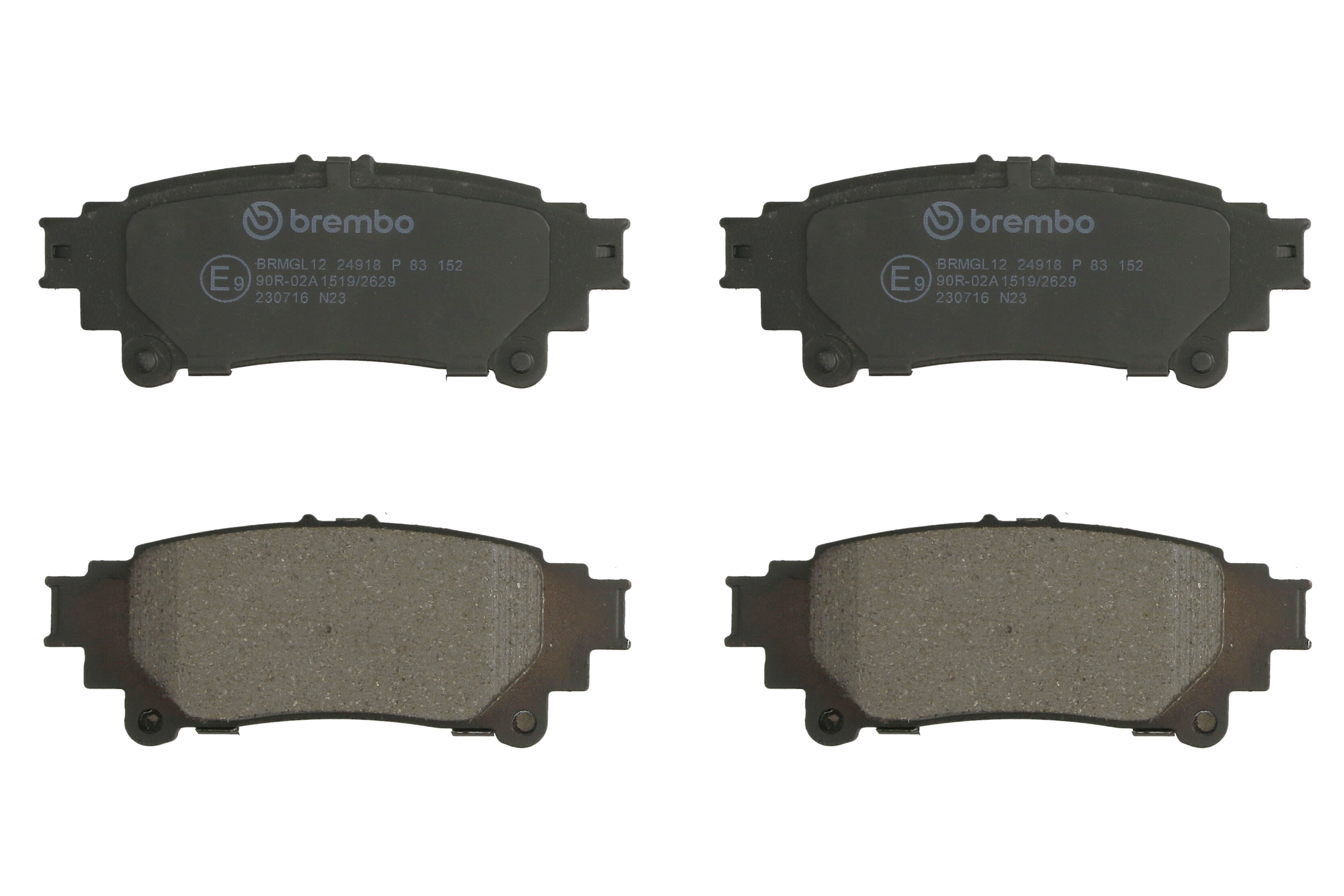 Колодки гальмівні дискові TOYOTA HIGHLANDER / KLUGER (_U5_) 3.5 2013.12- BREMBO (P83152) BREMBO фото 3