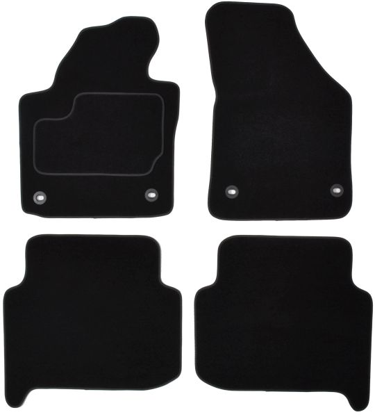 Set Covorase Auto Si Tavita Portbagaj Volkswagen TOURAN VAN (1T3) din 2010-2015, Cauciuc, Protectie Porbagaj, 4x Stickere auto cu Volkswagen