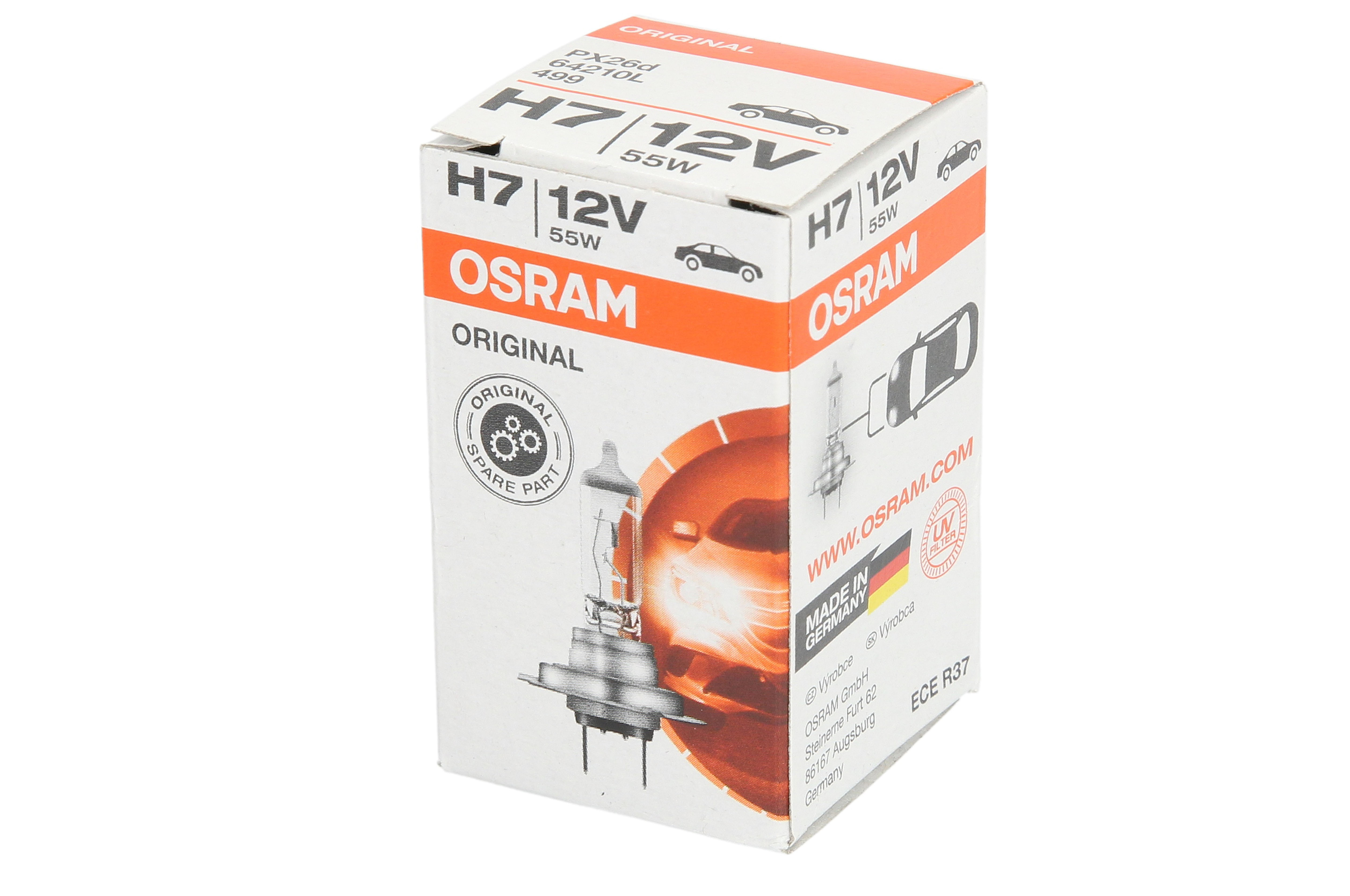 Автолампа галогенова 55W H7 12V 55W PX26D/LONGLIFE - ПОДОВЖЕНИЙ ТЕРМІН СЛУЖБИ OSRAM (64210L) osram фото 3
