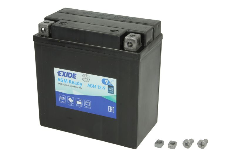 EXIDE startovací baterie APRILIA AF1 125 (SINTESI), (FUTURA), (SPORT PRO), (REPLICA) 88-93, CLASSIC 125 97-99, ETX 125 98-00, RS 125 (EXTREMA), (80 KM/H), (REPLICA), (TUONO) 92-09, RED 125 91-96, SR 50 AC (MOTARD), LC (STREET), R LC DITECH (FACTORY), R LC