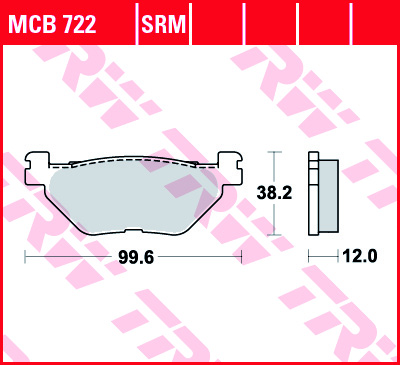 TRW MOTO sada brzdových destiček, kotoučová brzda YAMAHA XP 530 (TMAX), 500 (TMAX), 530 (TMAX ABS) 01-19 (B006J4OGK6, MCB722LF)