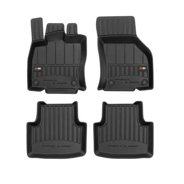 Set Covorase Auto Si Tavita Portbagaj Volkswagen PASSAT B8 (3G2, CB2) din 2014-2024, Cauciuc, Protectie Porbagaj, 4x Stickere auto cu Volkswagen