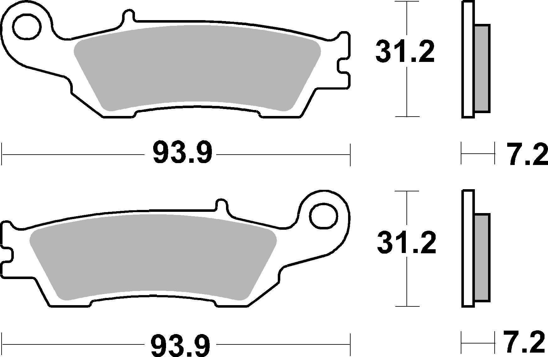 BREMBO sada brzdových destiček, kotoučová brzda YAMAHA YZ 250 F 07 (2P318ST, FDB2219CP211)