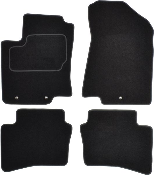 Set Covorase Auto Si Tavita Portbagaj KIA RIO III Saloon (UB) din 2011-2017, Cauciuc, Protectie Porbagaj, 4x Stickere auto cu KIA