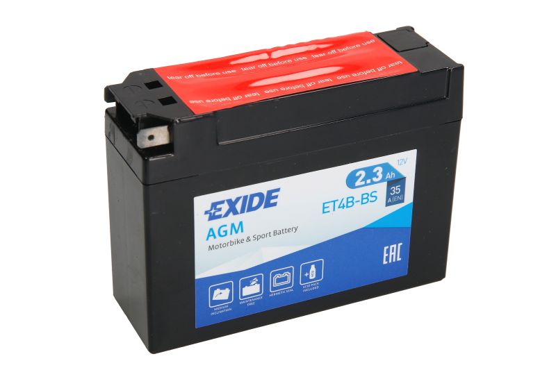 EXIDE startovací baterie SUZUKI DR-Z 70 08-15, TR 50 S (STREET MAGIC) 98-00, YAMAHA TT-R 50E, 90E, 110, 90 03-20 (B00CH1OLUA, YT4B-BS, YT4B-BS YUASA, ET4B-BS)