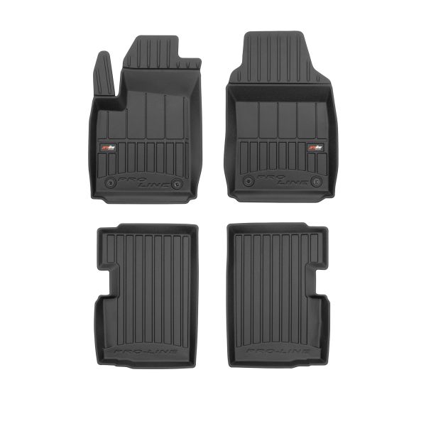 Set Covorase Auto Si Tavita Portbagaj FIAT 500 (312_) din 2007-2021, Cauciuc, Protectie Porbagaj, 4x Stickere auto cu FIAT