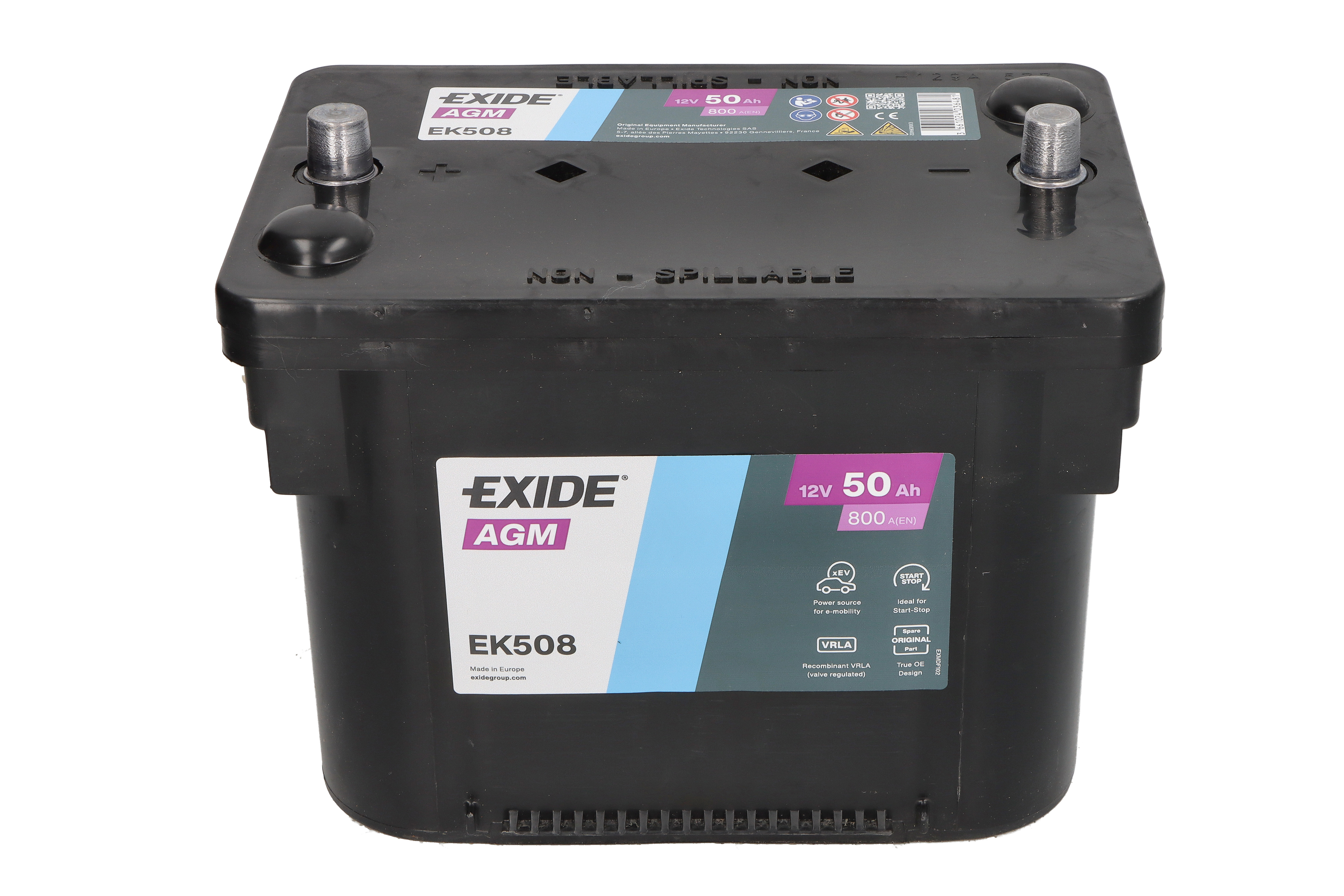 Акумуляторна батарея 50Ah/800A (260x173x206/+L/B7) (Start-Stop AGM) Orbital Exide фото 6