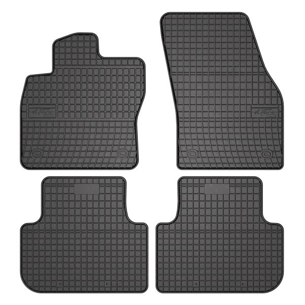 Set 5 covorase auto Volkswagen TIGUAN (AD1, AX1) din 2006-2015, cu covoras tunel median, cauciuc, 4x Stickere auto cu Volkswagen