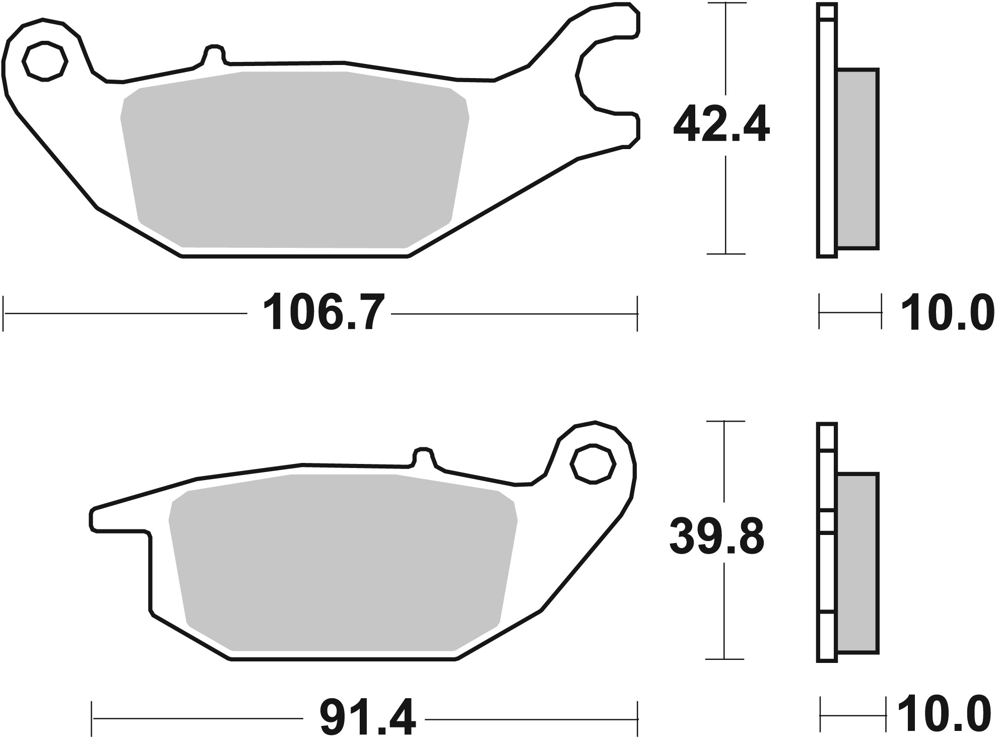 BREMBO sada brzdových destiček, kotoučová brzda HONDA CBR 125 R 04-12, XL 125 V (VARADERO) 01-07 (2P304NS, MCB738LF)