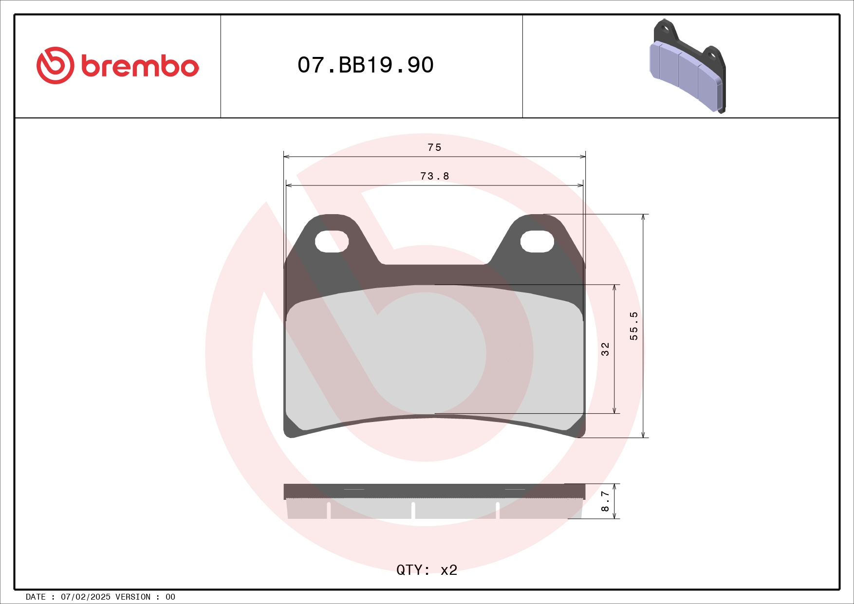 BREMBO sada brzdových destiček, kotoučová brzda APRILIA PEGASO 650 (FACTORY), (STRADA) 04-07, RS 250 98-02, RST 1000 (MILLE FUTURA) 01, RSV 1000 R, R (MILLE), (MILLE), SP 97-04, SL 1000 (FALCO) 00-04, BMW F 800 ST, S, S ABS, R, ST ABS, R ABS 06-13, G 650