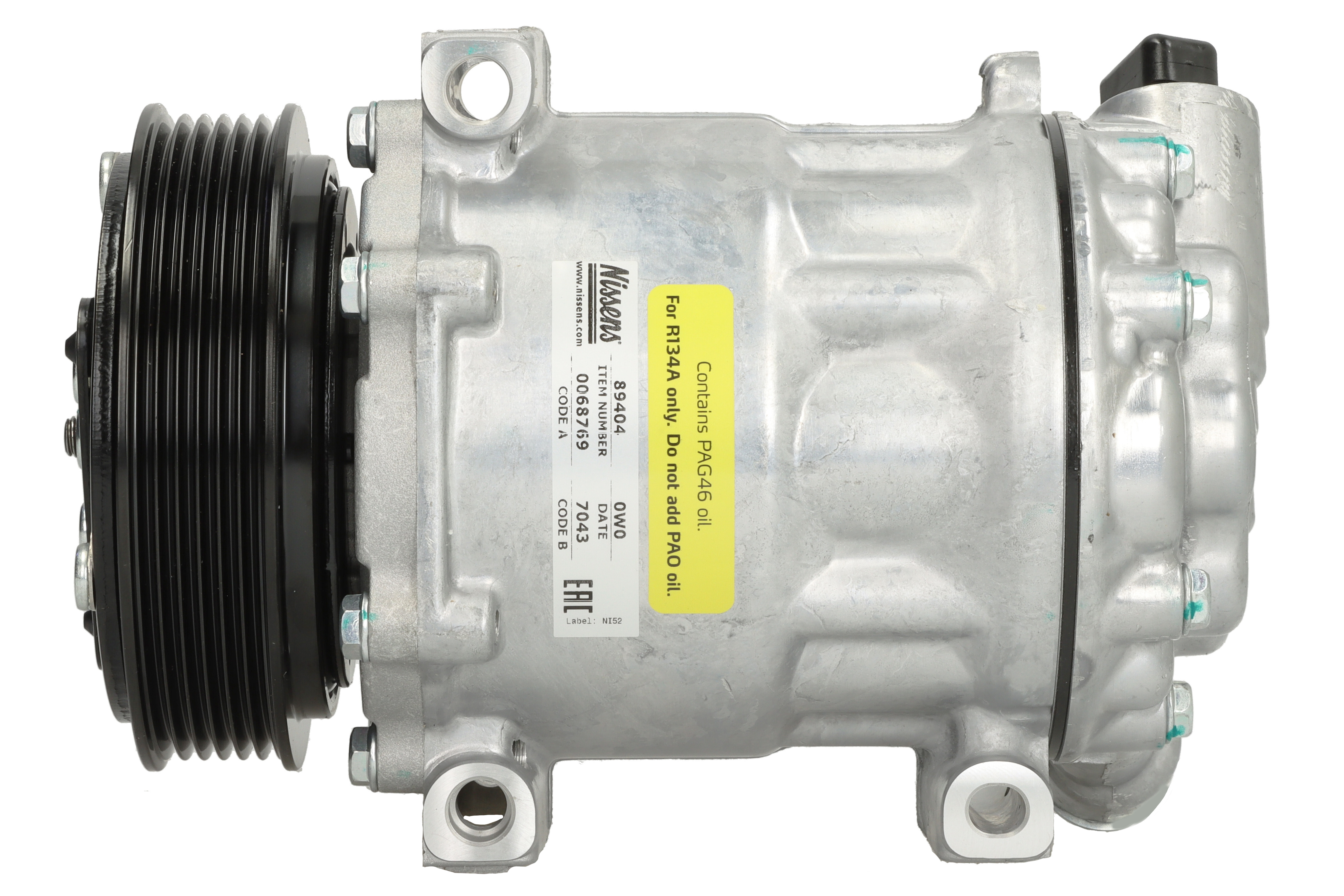 Компресор кондиціонера PEUGEOT 407 (6D, 6C, 6E) (04-) 1.6 HDI|PEUGEOT 407 (6D, 6C, 6E) ( NISSENS (89404) Nissens фото 3
