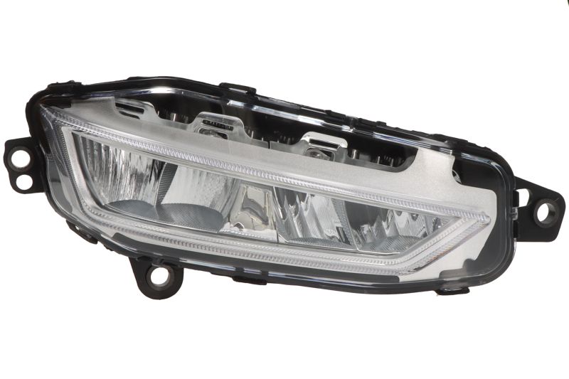 Proiector ceata dreapta (LED, rama argintie; cu iluminare curba) 24V potrivit VOLVO FH III 02.20-