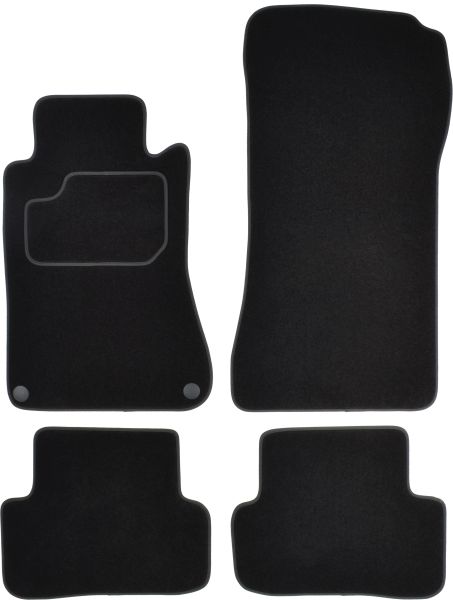 Set Covorase Auto Si Tavita Portbagaj MERCEDES-BENZ C-CLASS (W203) din 2000-2007, Cauciuc, Protectie Porbagaj, 4x Stickere auto cu MERCEDES-BENZ