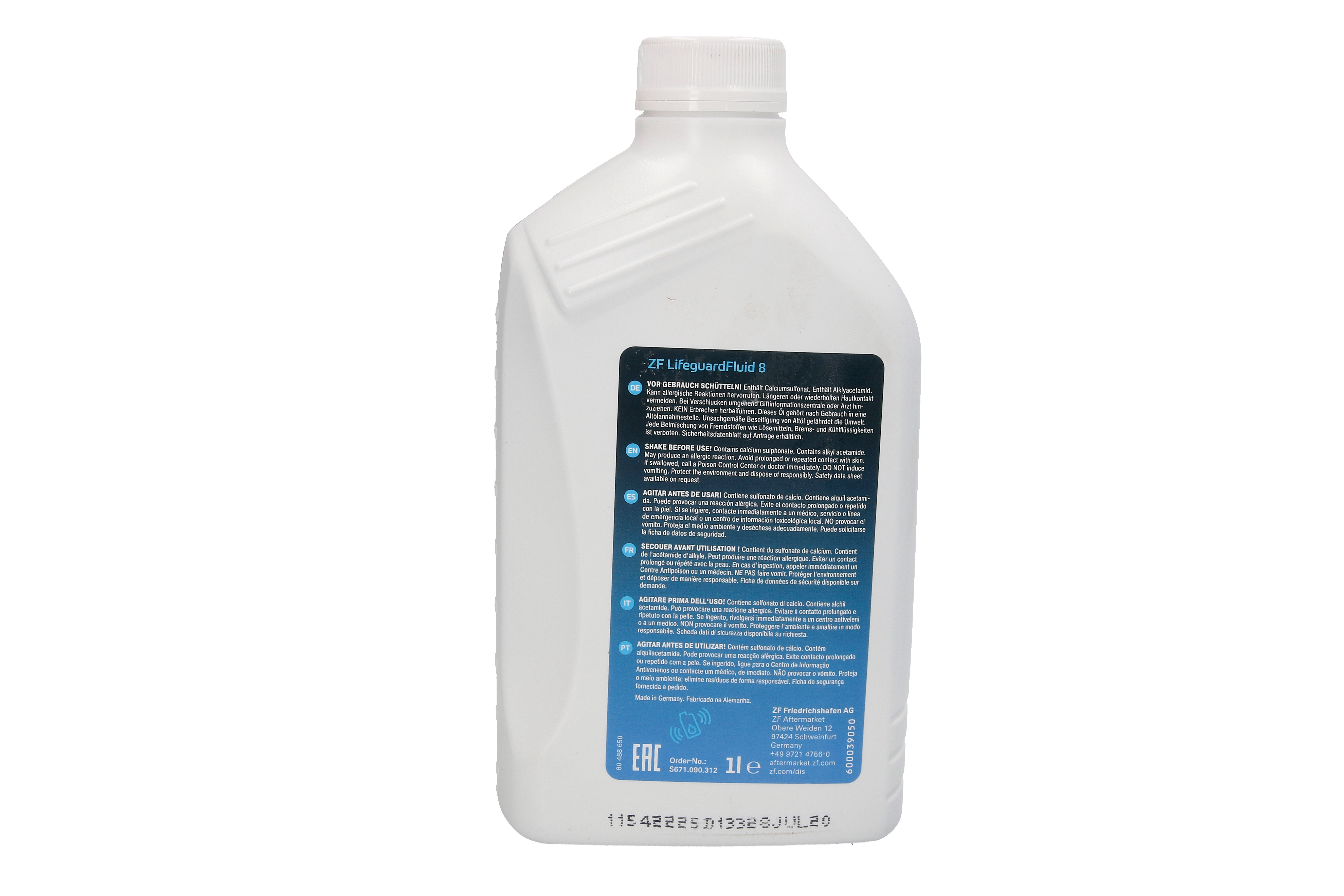 Олива трансмісійна ZF LIFEGUARDFLUID 8 1 л РІДК АКПП ZF LIFEGUARDFLUID 8 1L (S671.090.312) ZF фото 4