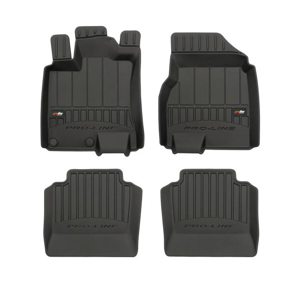 Set 5 covorase auto NISSAN QASHQAI I (J10, NJ10) din 2006-2015, cu covoras tunel median, cauciuc, 4x Stickere auto cu NISSAN