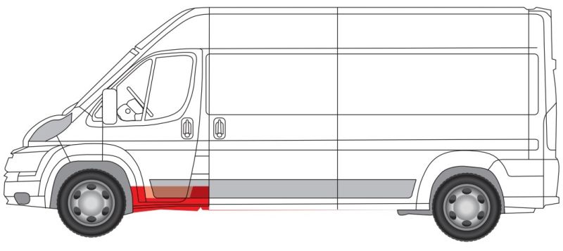 Lijevi prag za vozilo CITROEN JUMPER 3; FIAT DUCATO; PEUGEOT BOXER
