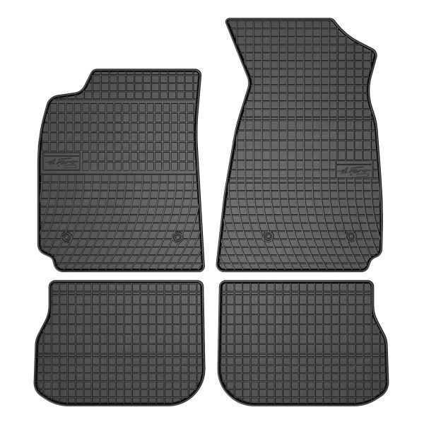 Set 5 covorase auto BMW Seria 3 Touring (E91) din 2008-2018, cu covoras tunel median, cauciuc, 4x Stickere auto cu BMW