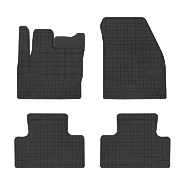 Set 5 covorase auto LAND ROVER RANGE ROVER EVOQUE (L538) din 2019-2021, cu covoras tunel median, cauciuc, 4x Stickere auto cu LAND ROVER