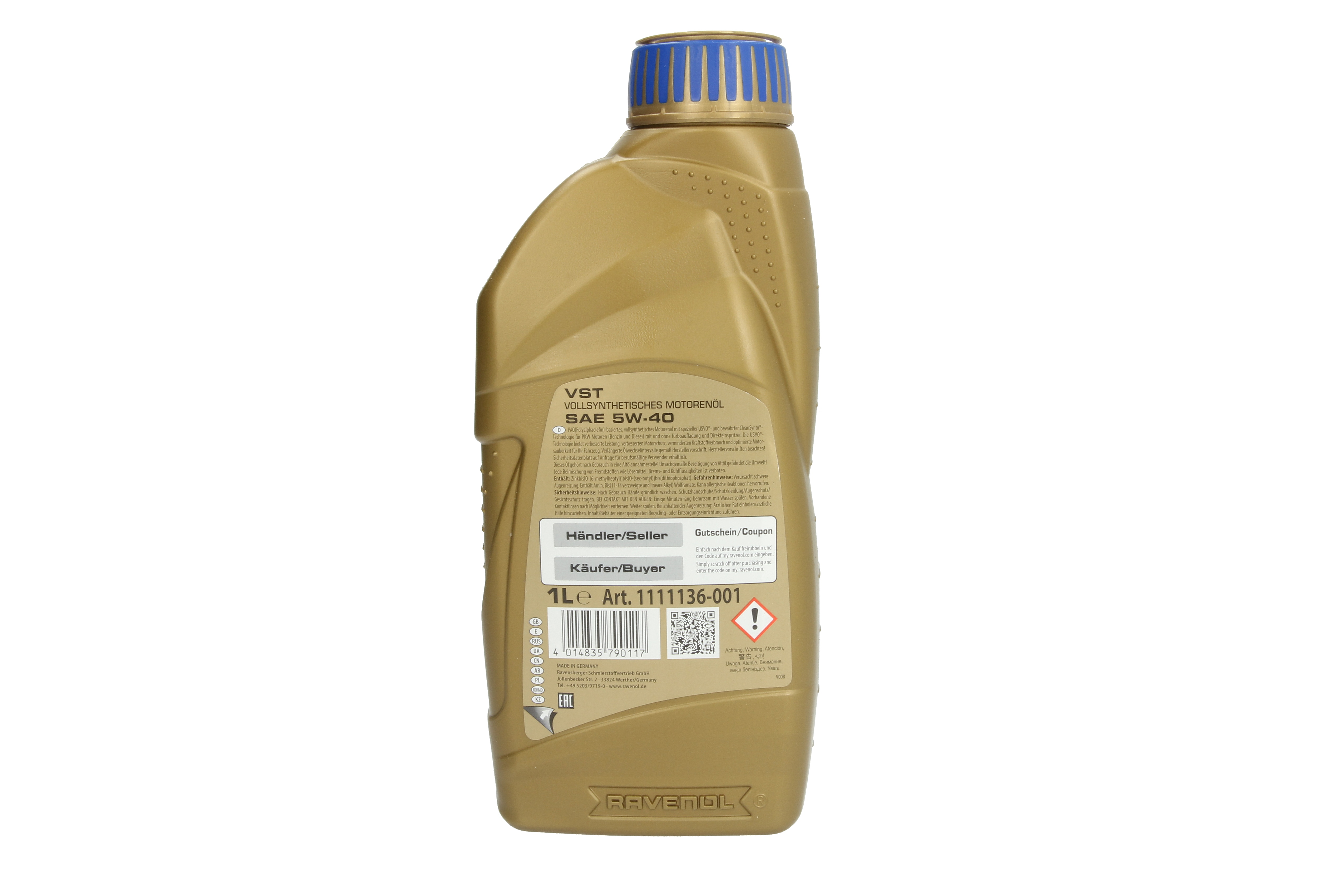Моторна олива USVO (1L) 5W40 ,API SN+, SP, BMW LL-01, CHRYSLER MS-10725, CHRYSLER MS-10850, CHRYSLER MS-12991, CITROEN B71 2296, FIAT 9.55535 Z2, GM LL-B-025, MB 226.5, MB 229.3, MB 229.5, OPEL LL-B-0 фото 3