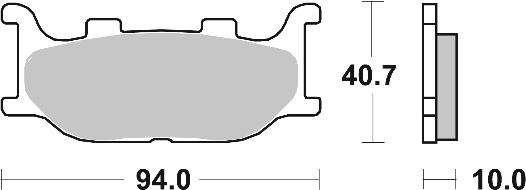 BREMBO sada brzdových destiček, kotoučová brzda YAMAHA FZ6 600 NA (ABS), N, S2, S (FAZER), S (FAZER ABS) 04-10, MT-03 660 06-12, SR 125 97-02, XJ 600 S (DIVERSION) 98-03, XJ6 600 (DIVERSION), N, (DIVERSION ABS), N ABS 09-12, XV 250S (VIRAGO HOCHLENK.), 12