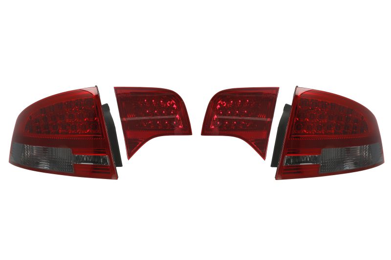 Stop spate stanga dreapta (LED, culoare sticla: rosu, culoare indicator: fumuriu, set) potrivit AUDI A4 B7 11.04-03.09