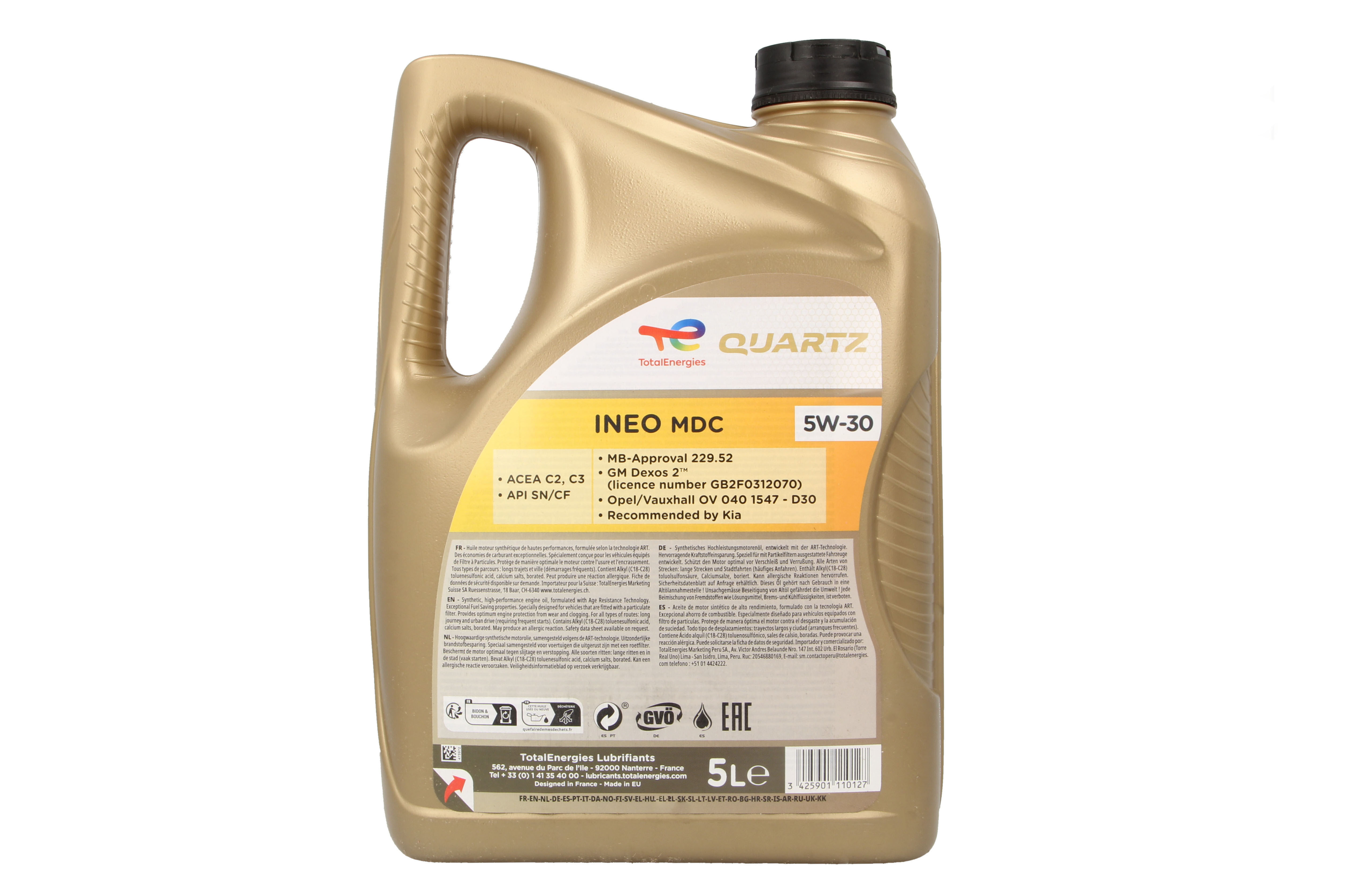 Моторна олива Quartz INEO (5L) 5W30 , ACEA C2, C3, DEXOS 2, HYUNDAI, KIA, MB 229.52, OPEL OV0401547-D30 фото 6
