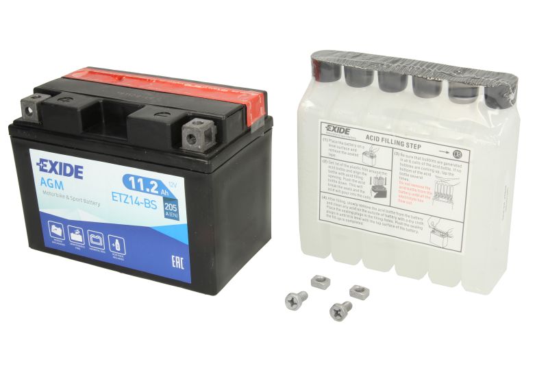 EXIDE startovací baterie BMW C 600 (SPORT) 12, F 700 GS, 800GT 12-17, HP2 1200 (MEGAMOTO), (ENDURO), (SPORT) 05-11, R 1200 GS LC (ADVENTURE), GS (ADVENTURE) 08-17, BENELLI SPORT 1130 TNT 07-08, TNT 899, 1130 (CAFE RACER), 1130 (TITANIUM), 1130 (SPORT) 07-