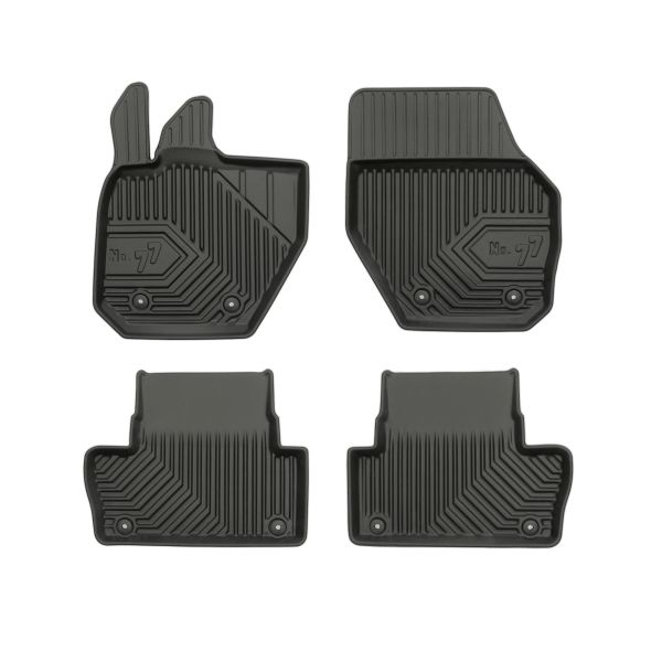 Set 5 covorase auto VOLVO XC60 I VAN (156) din 2008-2015, cu covoras tunel median, cauciuc, 4x Stickere auto cu VOLVO