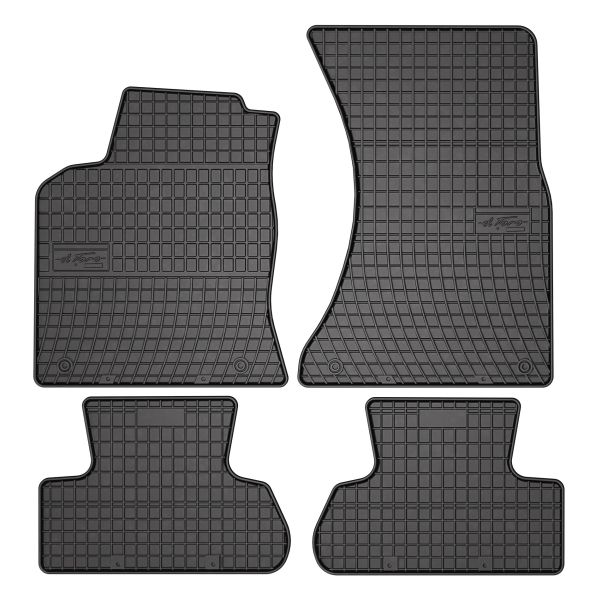 Set Covorase Auto Si Tavita Portbagaj AUDI Q5 (8RB) din 2008-2017, Cauciuc, Protectie Porbagaj, 4x Stickere auto cu AUDI
