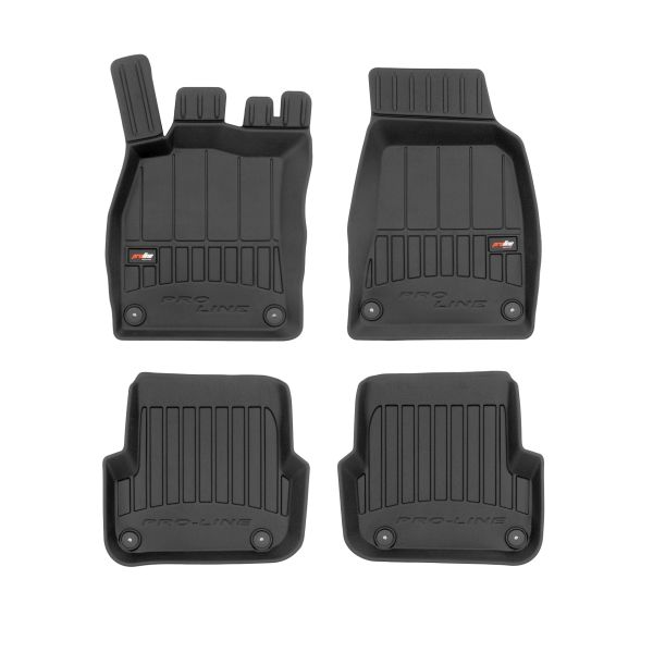 Set Covorase Auto Si Tavita Portbagaj AUDI A6 C6 (4F2) din 2004-2011, Cauciuc, Protectie Porbagaj, 4x Stickere auto cu AUDI