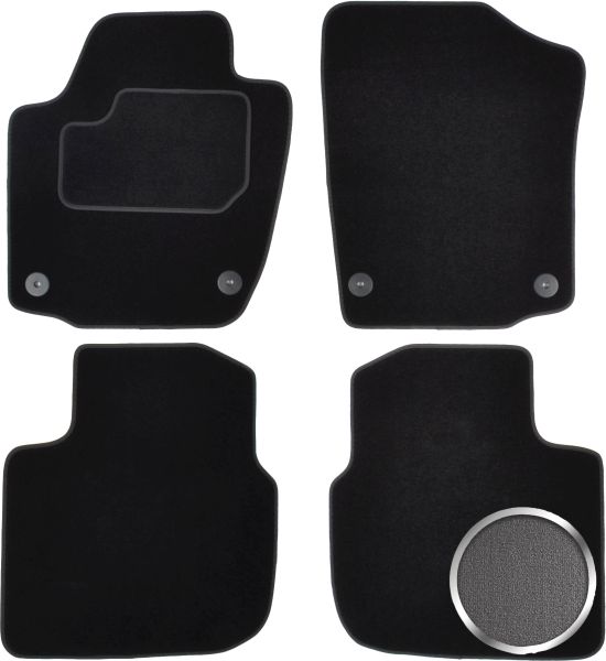 Set Covorase Auto Si Tavita Portbagaj SKODA RAPID Spaceback (NH1) din 2012-2019, Cauciuc, Protectie Porbagaj, 4x Stickere auto cu SKODA
