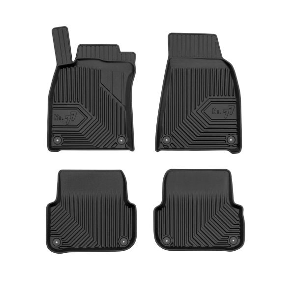Set Covorase Auto Si Tavita Portbagaj AUDI A6 C6 (4F2) din 2004-2011, Cauciuc, Protectie Porbagaj, 4x Stickere auto cu AUDI